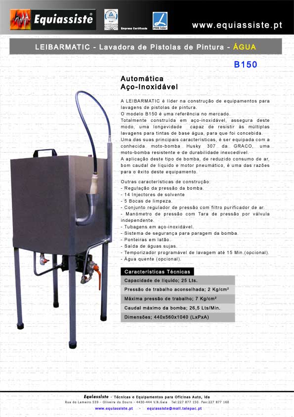 Equipamentos para Limpeza e Lavagem  de Pistolas de Pintura solvente ou tintas de agua e outros Equipamentos